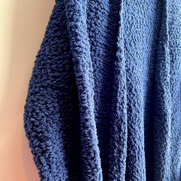 Comfy blue open front long sweater - Picture 2 of 3